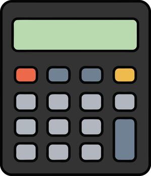 un negro calculadora con botones y un monitor pantalla para matemático calculos vector