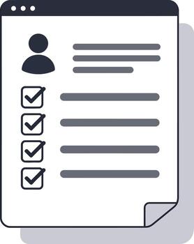 Checklist Document with Profile Icon and Progress Indicators. vector
