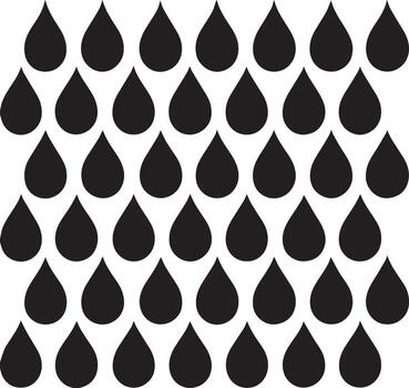 A grid of black water droplets arranged in a repeating pattern against a white background vector