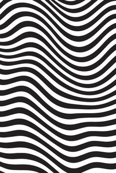 resumen negro y blanco ondulado línea creando un fascinante óptico espejismo modelo vector