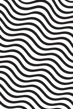 Abstract black and white wave lines creating a mesmerizing optical illusion pattern vector