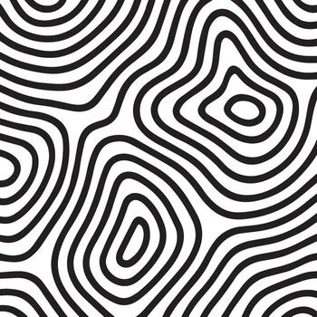 Abstract topographic contour lines creating a mesmerizing black and white organic pattern vector