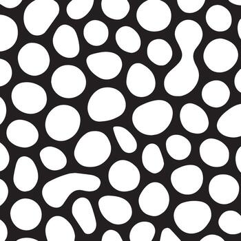 Abstract organic cellular pattern of white blobs on a black textured background vector