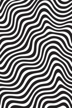 fascinante negro y blanco ondulado rayas creando un dinámica óptico espejismo modelo vector