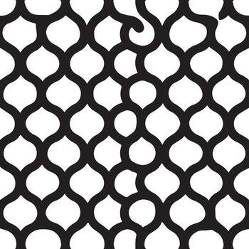 intrincado negro enclavamiento enrejado modelo con orgánico fluir y repitiendo geométrico formas vector