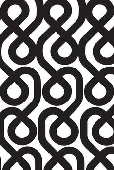 Intricate black celtic knot pattern repeating seamlessly across a white background vector