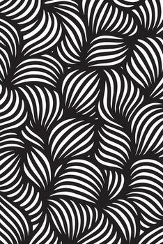 Abstract black and white optical illusion pattern with swirling stripes and organic forms vector