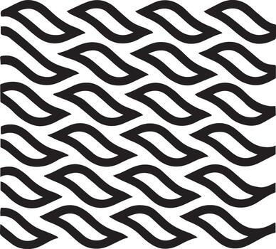Abstract black and white wavy lines forming a repeating geometric pattern vector