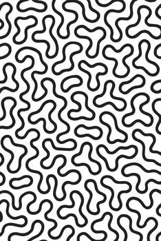 Abstract black and white organic interlocking curving lines forming a repeating tessellation pattern vector