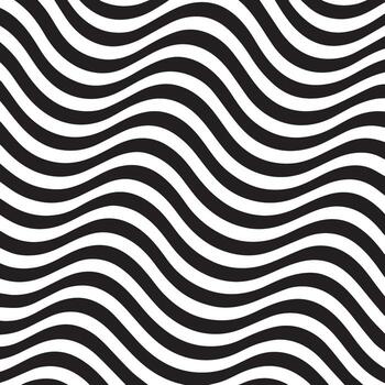 resumen negro y blanco ondulado líneas creando un fascinante óptico espejismo patrón' Pro vector