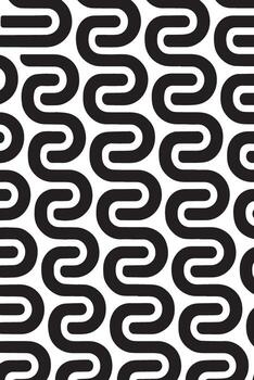 resumen negro y blanco enclavamiento ondulado líneas creando un sin costura geométrico modelo vector