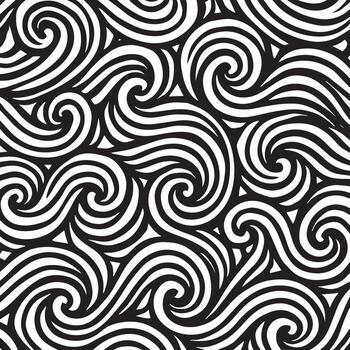 resumen negro y blanco arremolinándose líneas modelo con orgánico fluido curvas y espirales vector