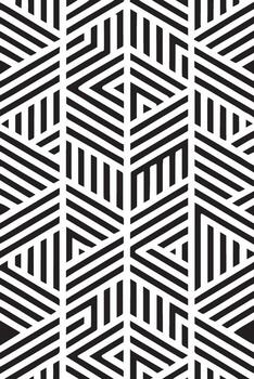 geométrico negro y blanco resumen modelo con intersectando líneas y triangulos creando óptico espejismo vector