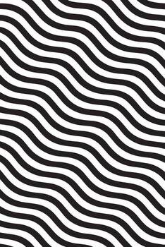 resumen negro y blanco ondulado líneas creando un fascinante óptico espejismo patrón, Pro vector