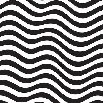 resumen negro y blanco ondulado. líneas creando un fascinante óptico espejismo modelo vector