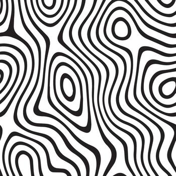 Abstract black and white topographic contour lines creating a mesmerizing organic pattern vector