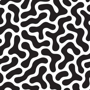 resumen negro y blanco modelo de interconectado orgánico formas con texturizado bordes vector