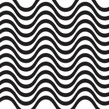 Abstract black and white op art waves creating a mesmerizing optical illusion of movement and depth vector