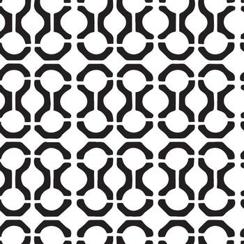 resumen geométrico modelo de enclavamiento círculos y conectado formas en negro y blanco vector