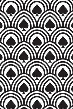 Arte deco estilo negro pala modelo con repitiendo guisado al gratén arcos y concéntrico círculos vector