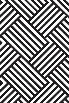 Abstract geometric pattern of intersecting black and white stripes creating a dynamic optical illusion vector