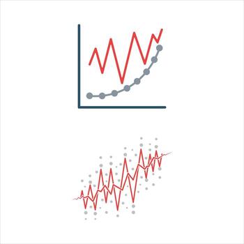 rojo sobreequipado modelo línea en gris dispersión grafico vector