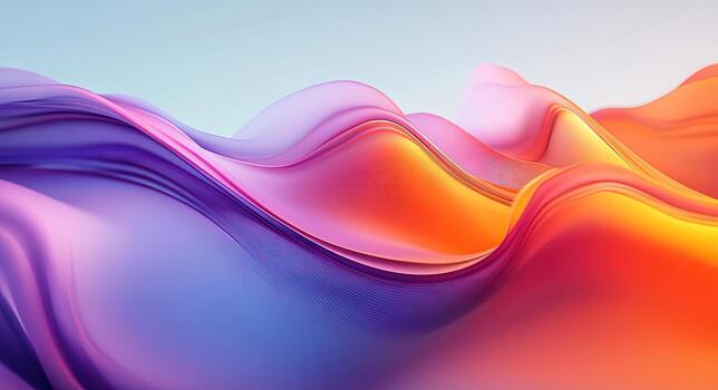 Colorful wavy flow with a mesmerizing gradient background showcases delicate lines and smooth transitions photo