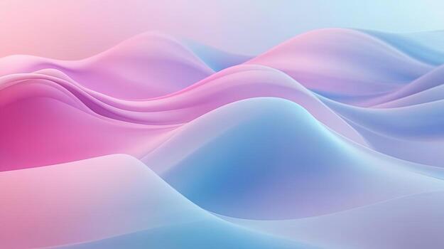 Smooth pastel gradient waves softly rise and fall, creating a peaceful abstract landscape image photo
