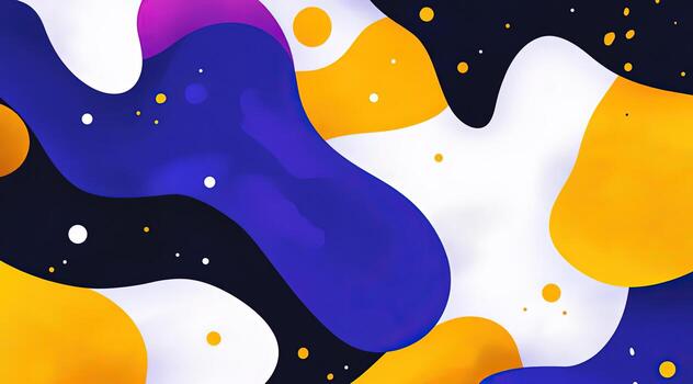 Abstract background showcasing a blend of vibrant blobs and contrasting shapes creating dynamic compositions photo