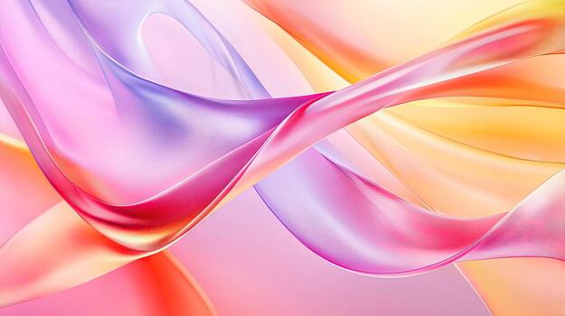 Gradient wavy ribbons create a vibrant, dynamic abstract design with smooth, blended transitions photo