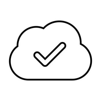 nube informática con cheque marca ilustración línea estilo icono para aplicaciones y sitios web vector