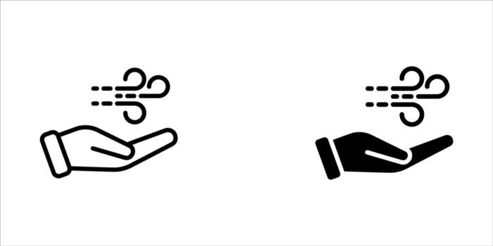 negro aire línea icono colocar, sencillo movimiento viento clima plano diseño pictograma, infografía para aplicación logo web sitio web botón bandera ui ux interfaz elementos aislado en blanco antecedentes vector