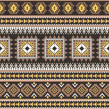 Aztec geometric seamless pattern. Tribal striped background. Can be used in textile design, web design for making of clothes, accessories, decorative paper, wrapping, envelope, backpacks, etc. vector