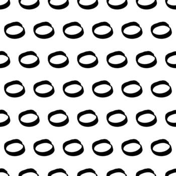 Seamless with black sketch hand drawn brush scribble circles shape on white background. Abstract grunge texture. Fine illustration vector