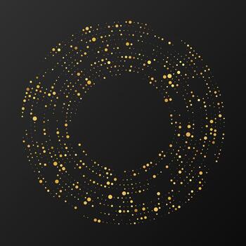 Gold dots circular design vector