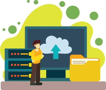 nube datos subir ilustración. nube informática ilustración vector