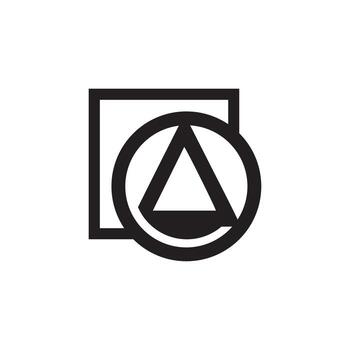 Abstract Triangle Circle Square Logo Design vector