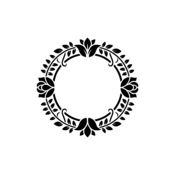 decorative circular frame with stylized roses and leaves inspired by Art Nouveau elements on a plain background vector
