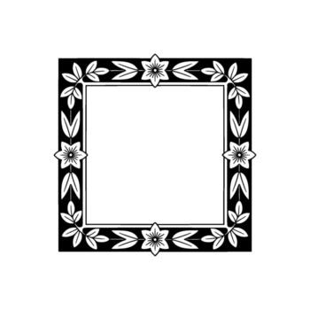 A classic art nouveau style square decorative border featuring stylized flowers and leaves isolated on a plain background creating a sophisticated and elegant frame vector