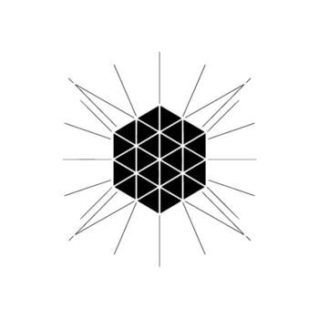 un sorprendentes geométrico copo de nieve formado por interconectado triangulos radiante Delgado resumen líneas en contra un sutil ligero gris antecedentes creando un minimalista resumen concepto vector