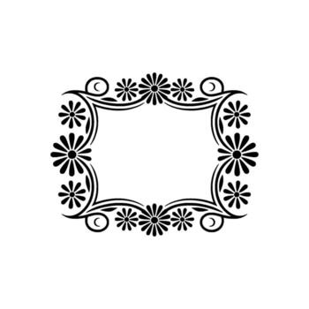 un decorativo floral marco con repitiendo margarita motivos y elegante arremolinándose volutas aislado en un sutil texturizado ligero gris antecedentes creando un clásico y eterno frontera vector