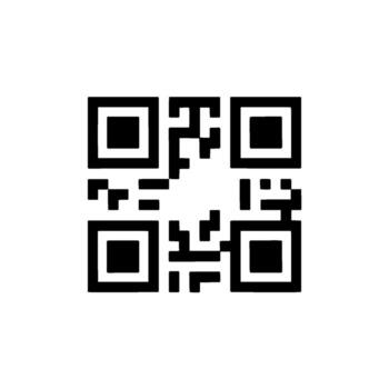 A clean and modern quick response code symbol rendered in a glossy D style with precise detailing on a subtle light gray gradient background representing digital data and connectivity vector