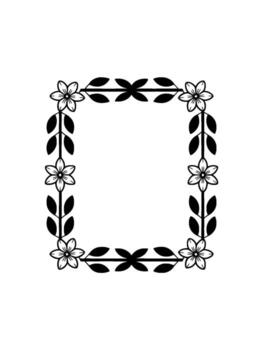 un sencillo y elegante cuadrado frontera presentando delicado estilizado flores y simétrico hoja motivos en un neutral ligero gris antecedentes Perfecto para invitaciones y decorativo elementos vector