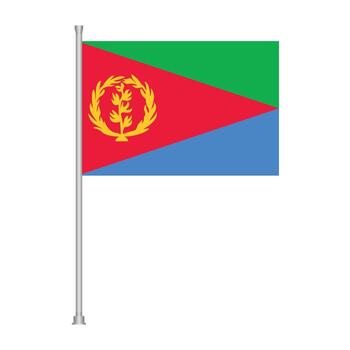 The national flag of eritrea waving on a flagpole vector