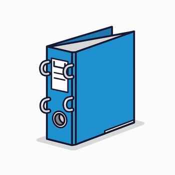 A sturdy blue lever arch binder designed for organizing and storing important documents and papers efficiently vector