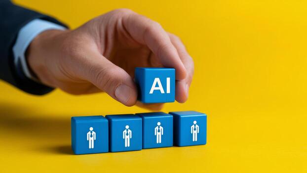 Ai impact on jobs automation block representing ai impact on jobs and workforce change photo