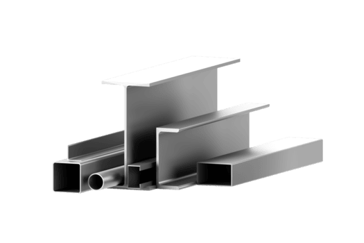 3d rendere di acciaio profili impostato Compreso h fascio c canale piazza tubo rettangolare tubo e il giro tubo per costruzione struttura e ingegneria design png