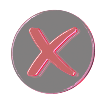 3d rosso attraversare marchio icona che rappresentano errore Annulla o rifiuto simbolo per utente interfaccia applicazioni e digitale design png