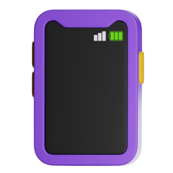 lila smartphone med full batteri och signal visning en tom skärm på transparent bakgrund png