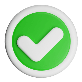 3d check mark symbol representing validation on transparent background png